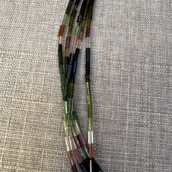 Five Strand Multi Color Tourmaline Gemstone Necklace  18" length - Picture 7 of 8